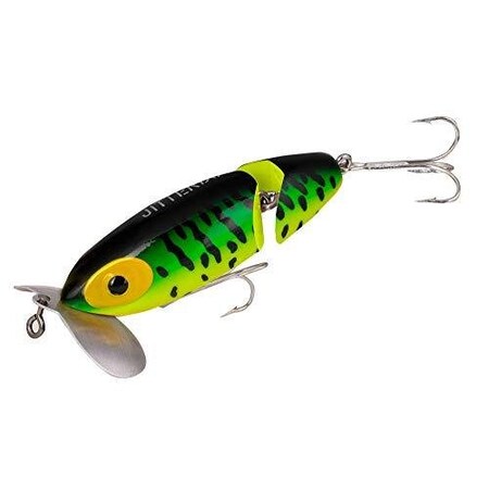 Arbogast Jointed Jitterbug Clicker, 3 12, 58 Oz, Fire Tiger G675-115